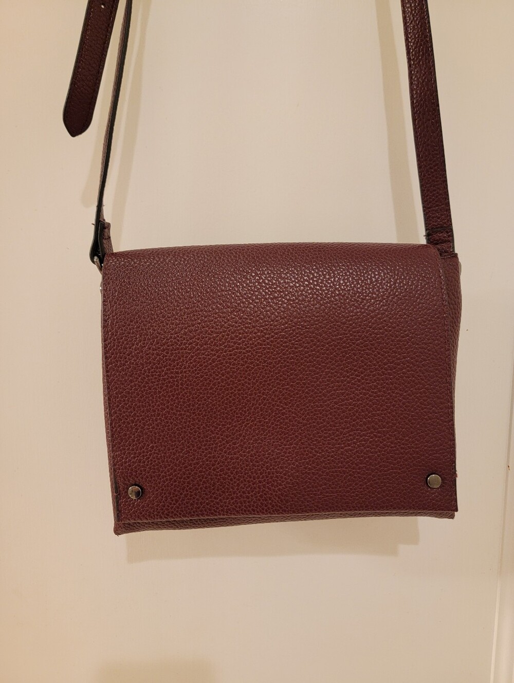 A New Day Crossbody Bag in Burgundy - Classic Faux Leather